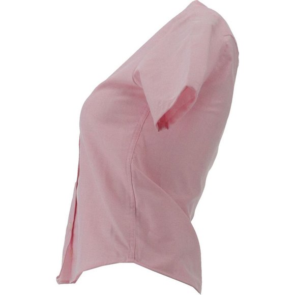 NWT LANDS' END GIRL'S SHORT SLEEVE OXFORD DRESS SHIRT DARK PINK 8‎ - Picture 3 of 7